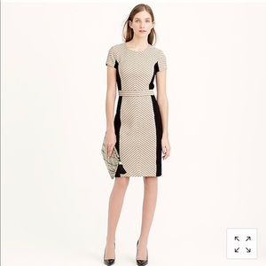 J. Crew Colorblock Chevron Dress in Italian Tweed